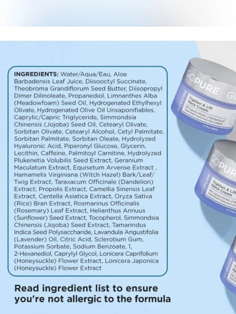 GoPure Tighten & Lift Neck & Chest Moisturizer